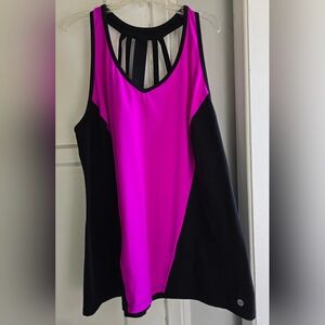 Women's LIVI ACTIVE. Pink and Black Athlectic racer back tank